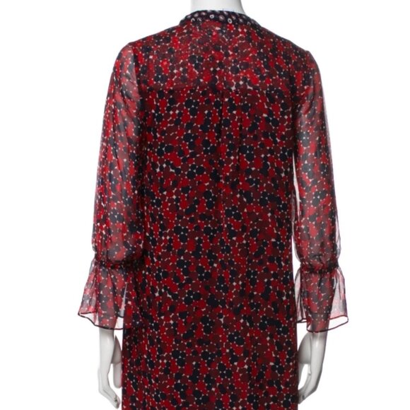 Diane von Furstenberg Kourtni Silk Sheath Knee Dress Pirouette Dot Red XS $469 - Picture 10 of 12